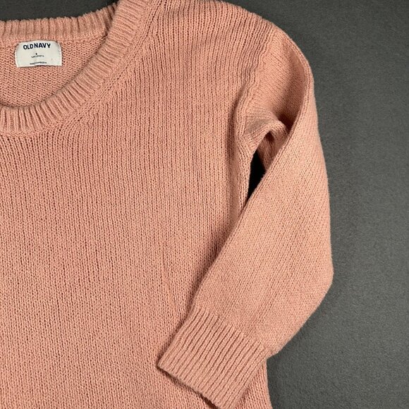 Old Navy Sweater Womens Small Pink Tunic Length V Neck Long Sleeve 100% Cotton - Picture 6 of 13